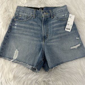 BDG Womens NWT A Line Denim Shorts 27 Light Wash Distressed